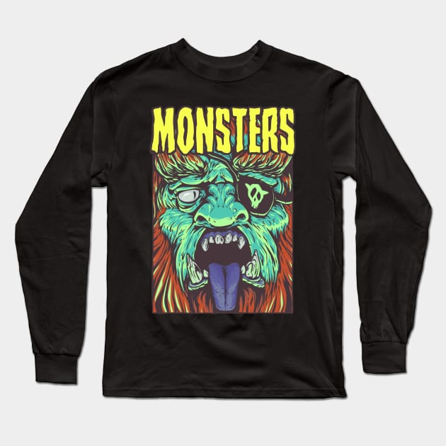 Monsters Long Sleeve T-Shirt by MeFO